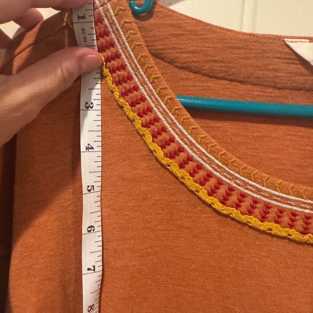 Matilda Jane Heathered Orange Short Sleeve Heart to Heart Homeroom Tiered Dress - Picture 6 of 8
